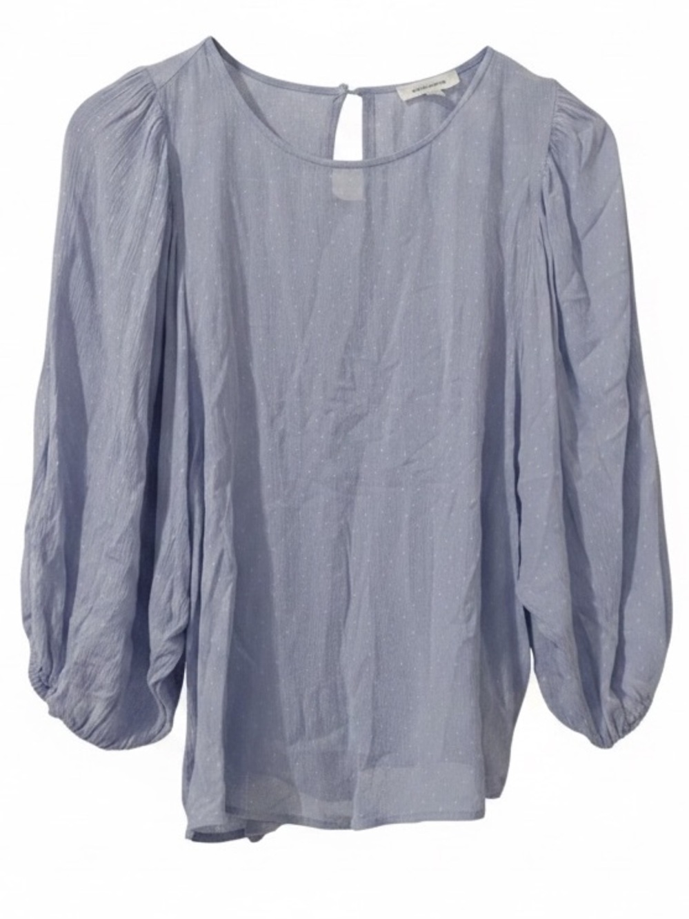 Mittoshop Light Blue Blouse with Puff Sleeves Size L